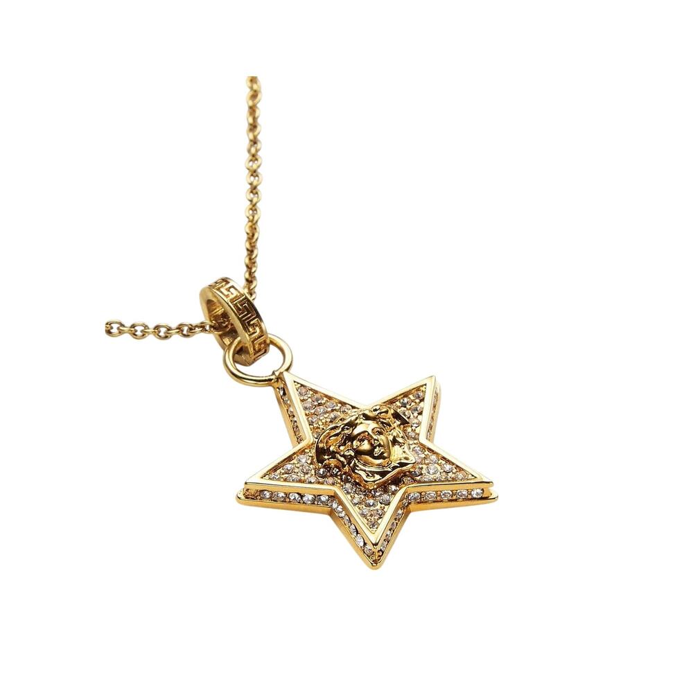 NIB Versace Star Galaxy Gold Medusa Crystal Pendant Necklace $595